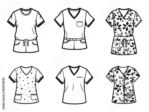 scrubs art outline drawing medical professional abstract healthcare art