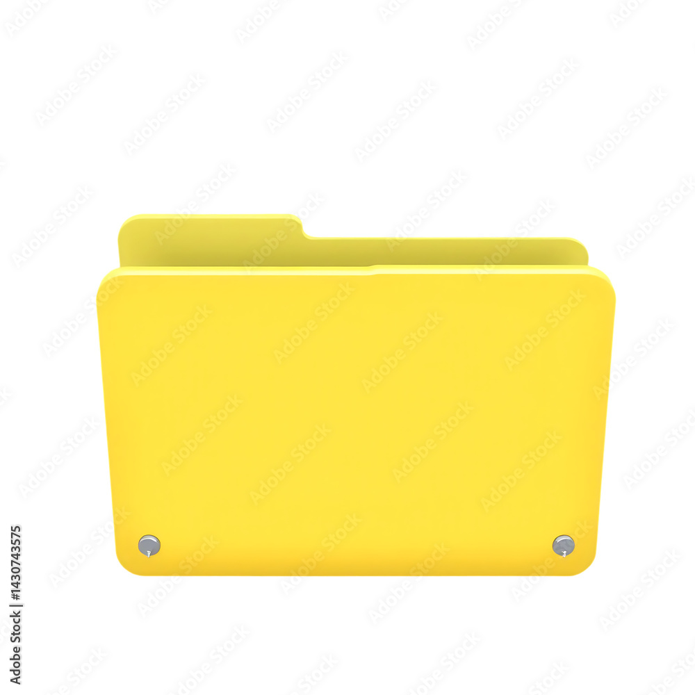 A yellow 3D cartoon folder A yellow 3D cartoon folder