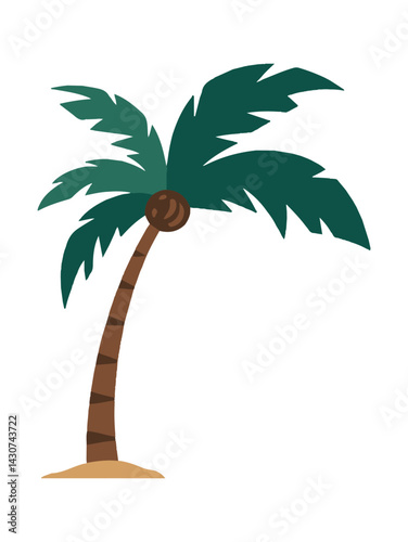 palm tree vector illustration, coconut trees hand drawing art