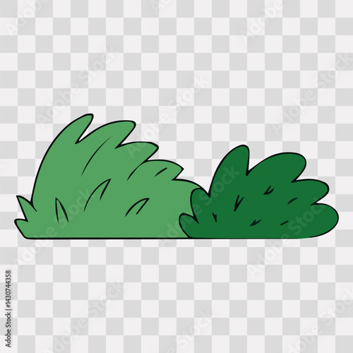 Hand drawn shrub bush shrubbery tree. set of garden plant element. Eco element