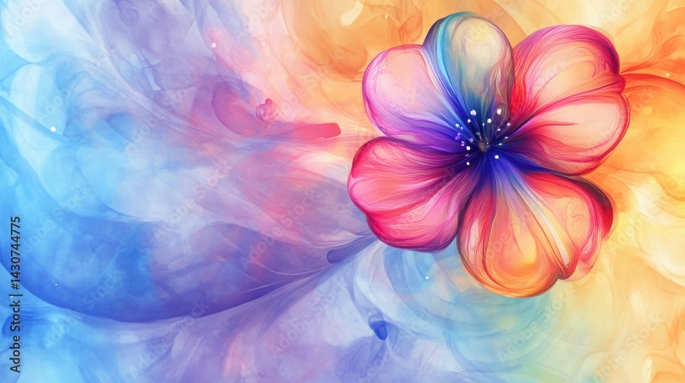 Obraz premium Pastel tone background with a blooming ink swirl effect