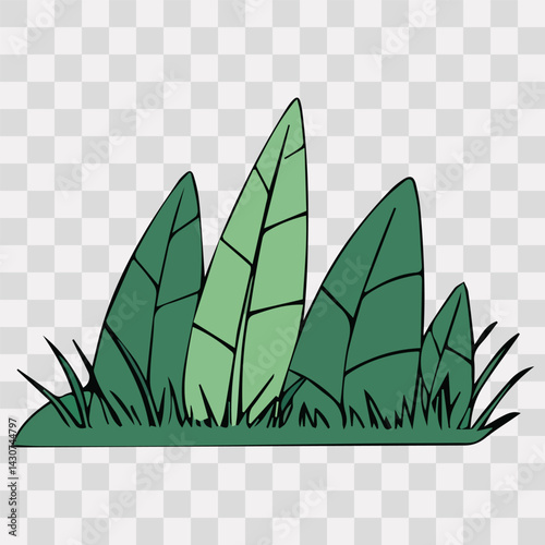 Hand drawn shrub bush shrubbery tree. set of garden plant element. Eco element