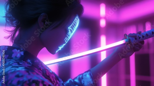 Neon Samurai Woman