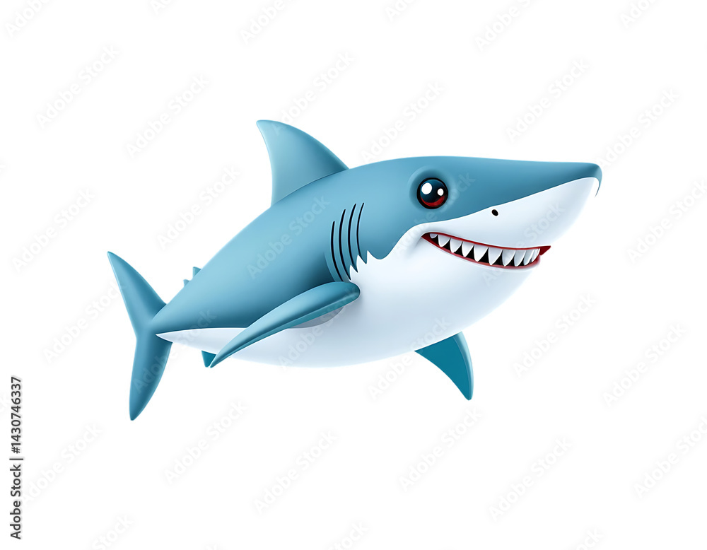 Cartoon Shark with a Friendly Smile Cartoon Shark with a Friendly Smile