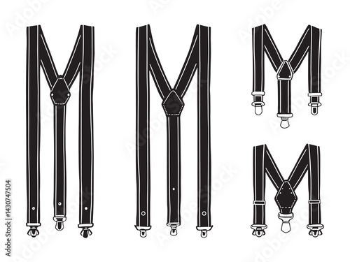 suspenders art simple elegant line art representation of fashion