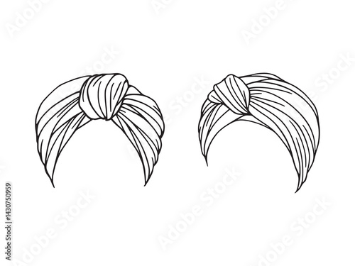 turban art modern minimalist line drawing focusing on elegant simplicity