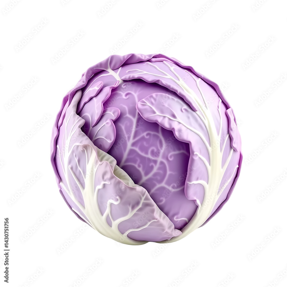 Fototapeta premium Vibrant Purple Cabbage in Full Detail