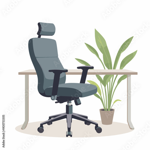 Modern ergonomic office chair in minimalist setting, comfort and professionalism