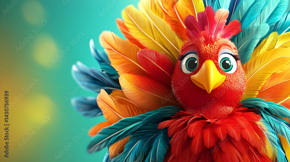 Obraz premium Adorable Cartoon Raccoons