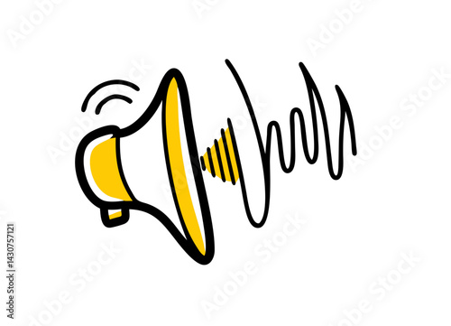 Vector Illustration of a Megaphone Emitting Sound Waves