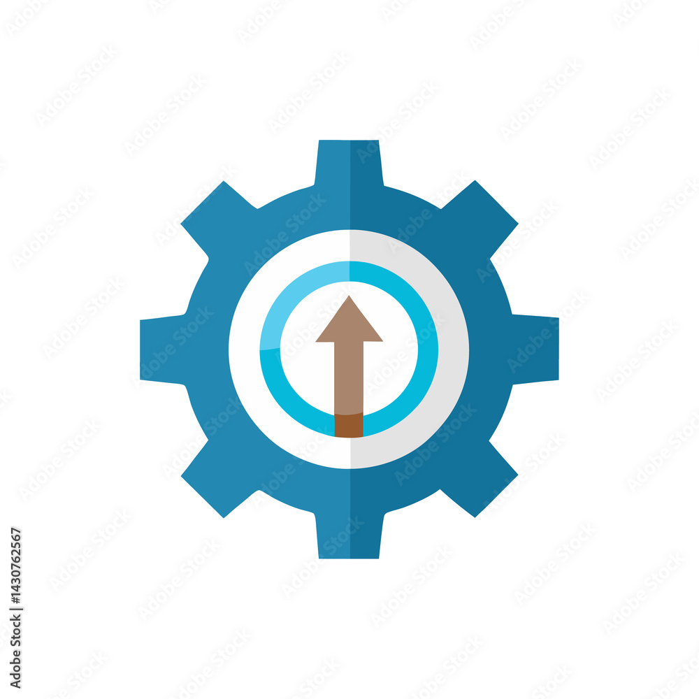Gear with Upward Arrow isolated on transparent background