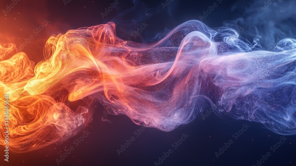 Obraz premium Abstract Fire and Ice Swirl: A Digital Art Masterpiece