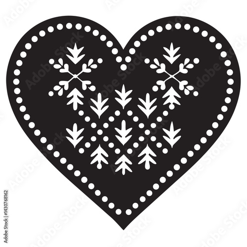 Cross stitch pattern heart folk embroidery 