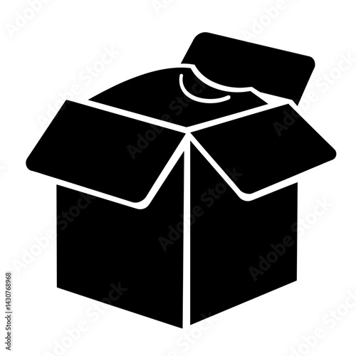 Silhouette of clothing donation box with folded shirt, charity concept