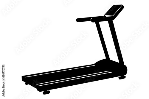 Treadmill silhouette illustration modern fitness equipment cardio machine gym workout training technology simple design vector, treadmill, silhouette, fitness equipment, cardio, exercise, machine, gym