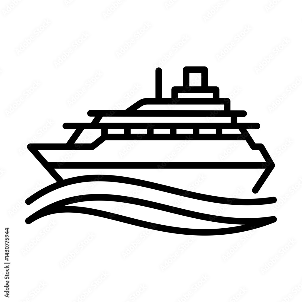 Obraz premium cruise ship single icon