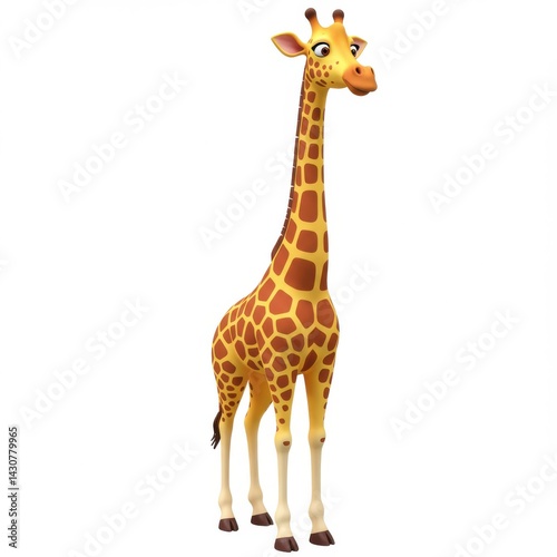 Cartoon giraffe animal illustration zoo safari art isolated on white background