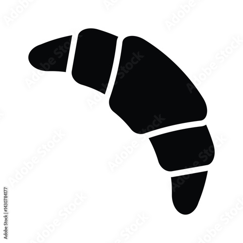 A handy icon of croissant designed in glyph style