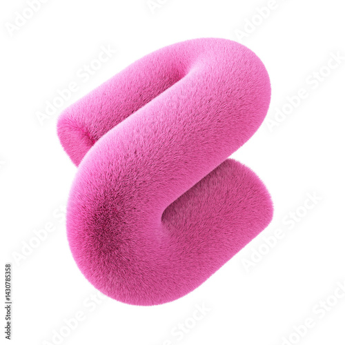 Fluffy abstract shape isolated on white background. 3d design element.