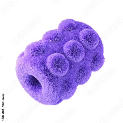 Fluffy abstract shape isolated on white background. 3d design element.