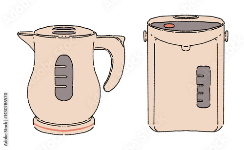 シンプルな電気ケトルのイラスト