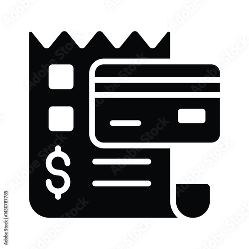 Download our modern glyph style icon of payment invoice