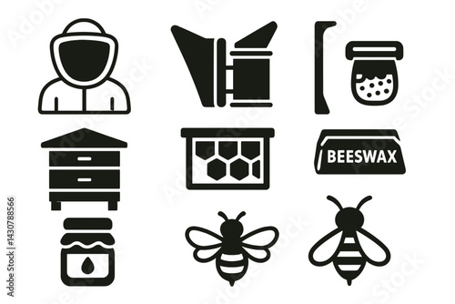 The necessary items for beekeeping are a suit hood, smoker, hive tool, hive box, frame, honey jar, beeswax, a bee, and pollen