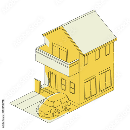 シンプルな戸建てのイラスト