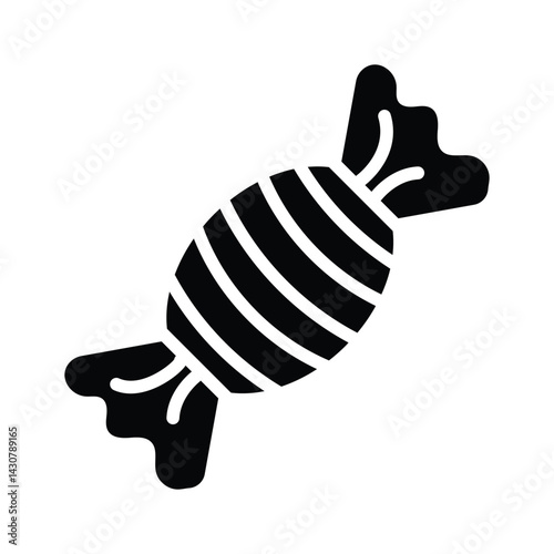 Wrapped candy icon designed in glyph style