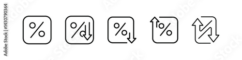 Simple black icons, e-commerce symbols, people silhouettes, money bag, dollar sign, percentage symbol, lightning bolt, shopping carts, plus sign, checkmark, minimalist design, vector