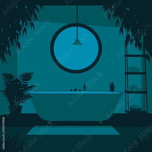 bathroom in the night