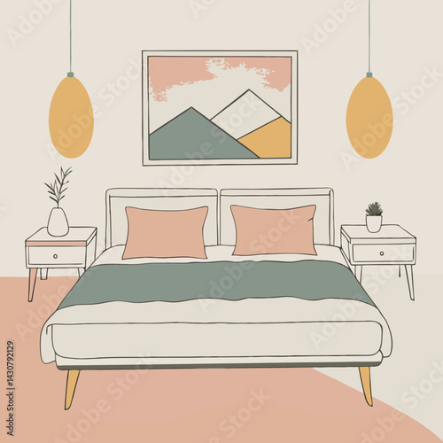 bedroom interior with bed