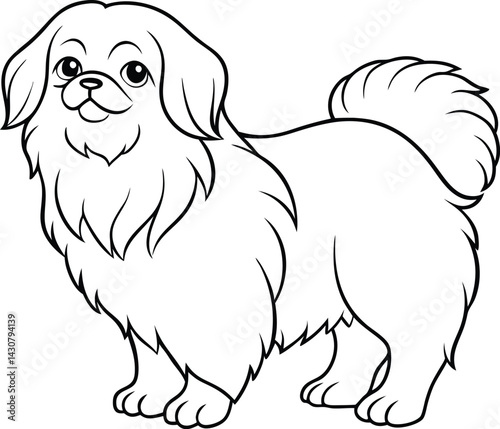A cute cartoon puppy, a domestic canine illustration, sits isolated; a funny, furry character