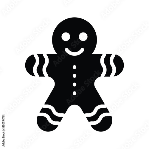 Download our premium glyph style icon of gingerbread cookie
