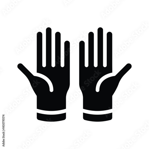 Latest icon of baking gloves designed in glyph style