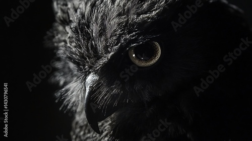 Owl's Intense Gaze: A Dramatic Monochrome Portrait