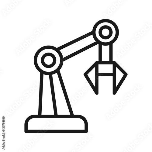 Claw machine vector icon in line style. Simple and minimalist industrial and factory theme icons