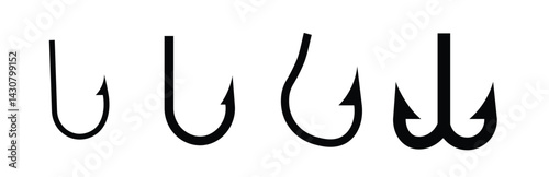fishing hook icon set. hooks for fish 