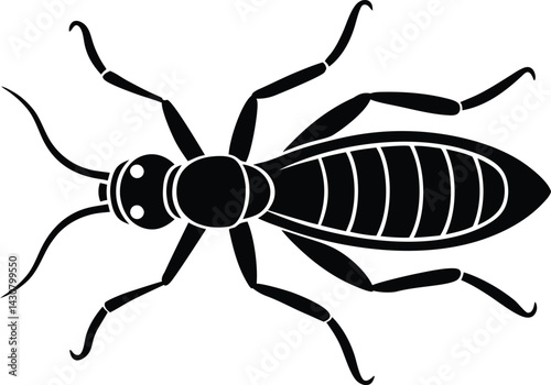 silhouette of termite on white background