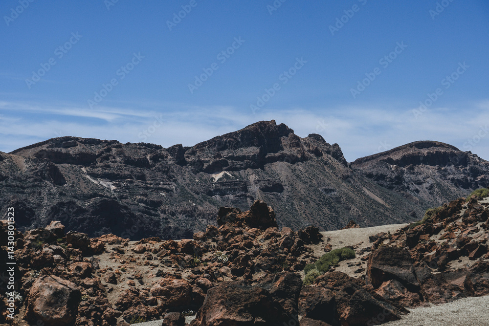 Fototapeta premium volcanic landscape in tenerife island lunar landscape moon huge rocks arid desert