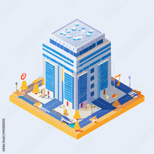 isometric view of a city
