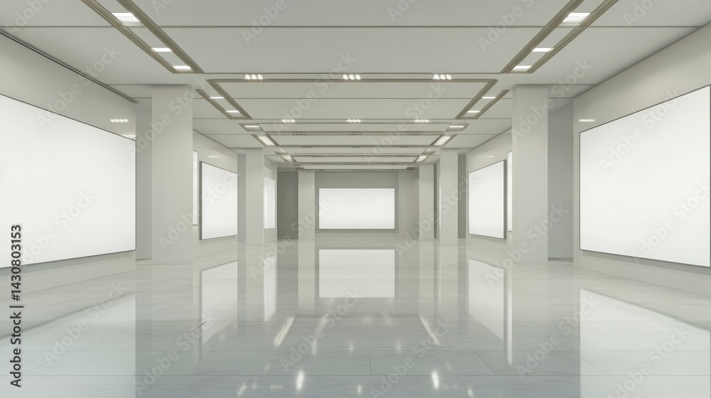 Fototapeta premium Empty modern gallery