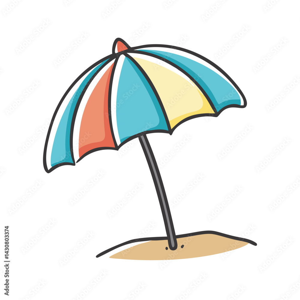beach umbrella icon, beach umbrella vector illustration-simple illustration of beach umbrella, perfect for beach umbrella logos and icons