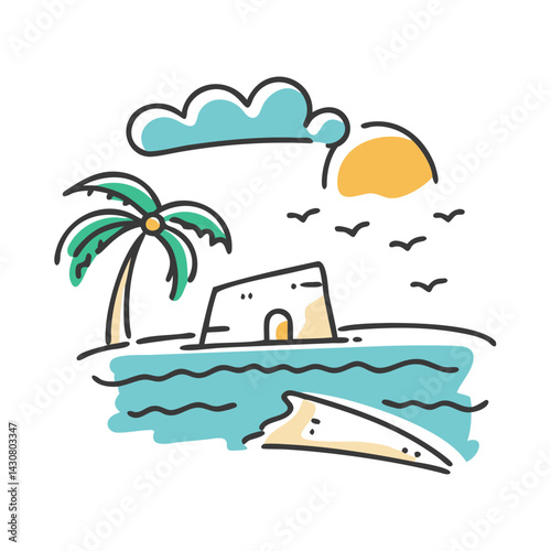 beachfront icon, beachfront vector illustration-simple illustration of beachfront, perfect for beachfront logos and icons