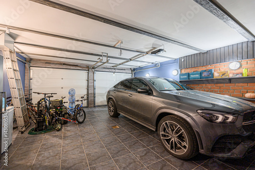 room interior apartment. bright modern car garage