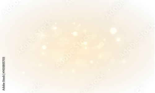 Glittering starburst and glowing particles with dust and golden light. Isolated PNG