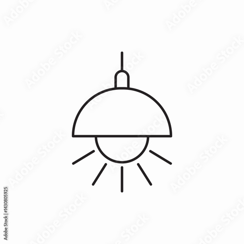 Hanging lamp ceiling light icon vector sign