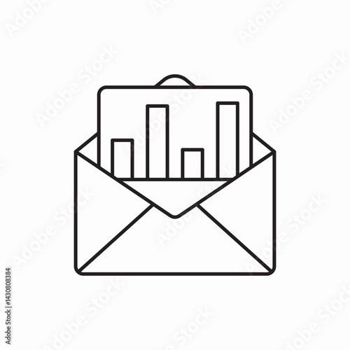 letter message chart statistics icon vector sign