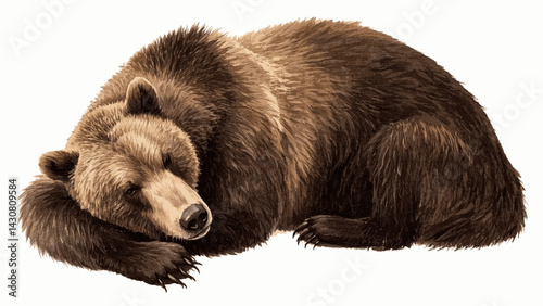 Earth Tone titan grizzly bear isolated watercolor vector illustration svg