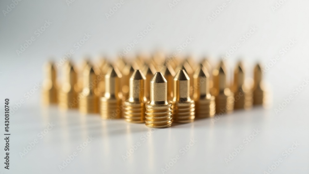 Fototapeta premium Golden Precision Components in an Array
